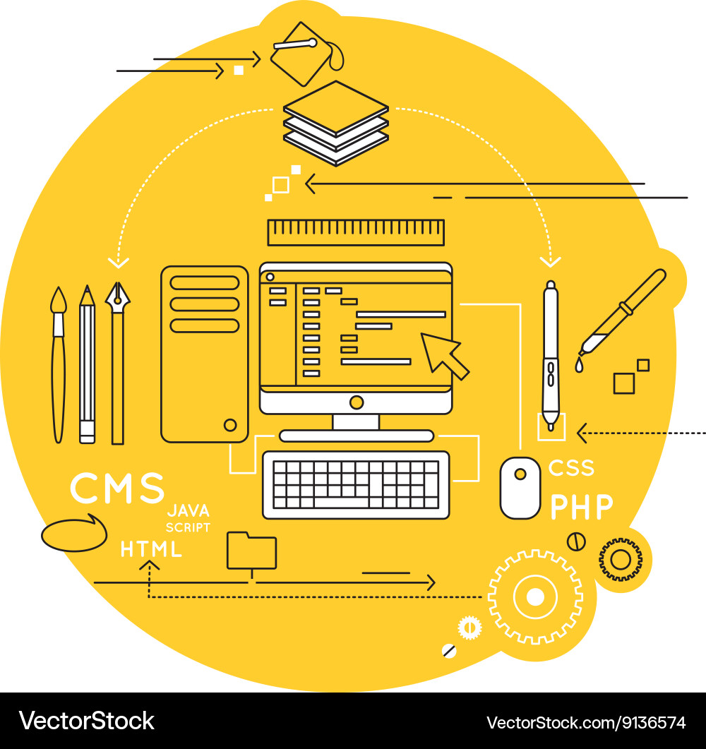 Web design line composition vector image