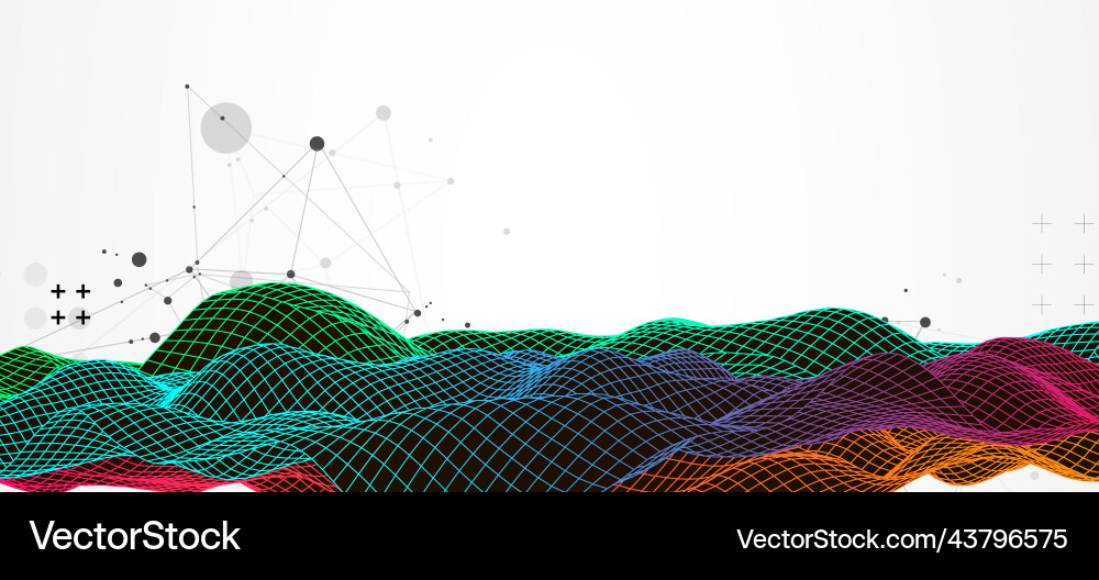 Abstract wave is made in a frame style vector image