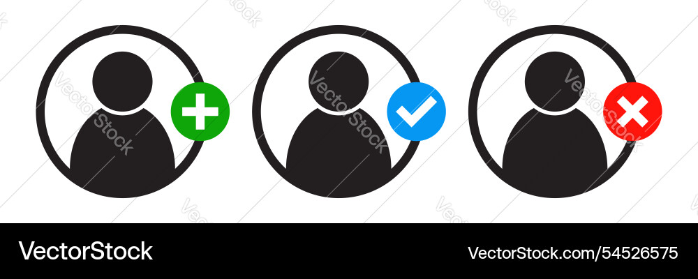 Add new user accept personavatar with cross icon Add new user accept personavatar with cross icon vector image