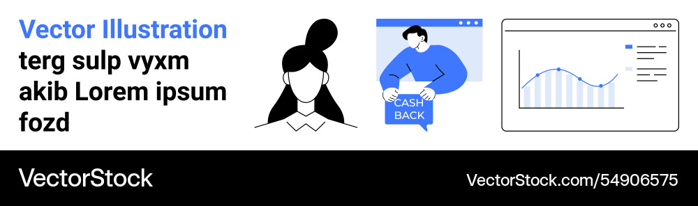 Business analytics with graph user avatar Vector Image