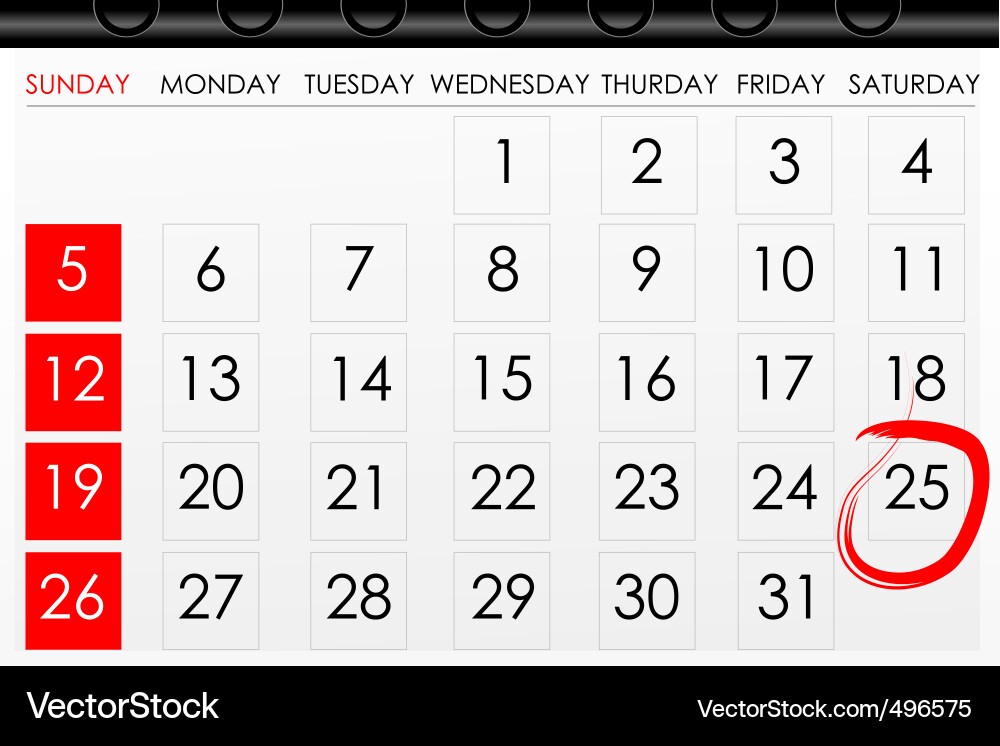 Calendar with Date Reminders Vector Image