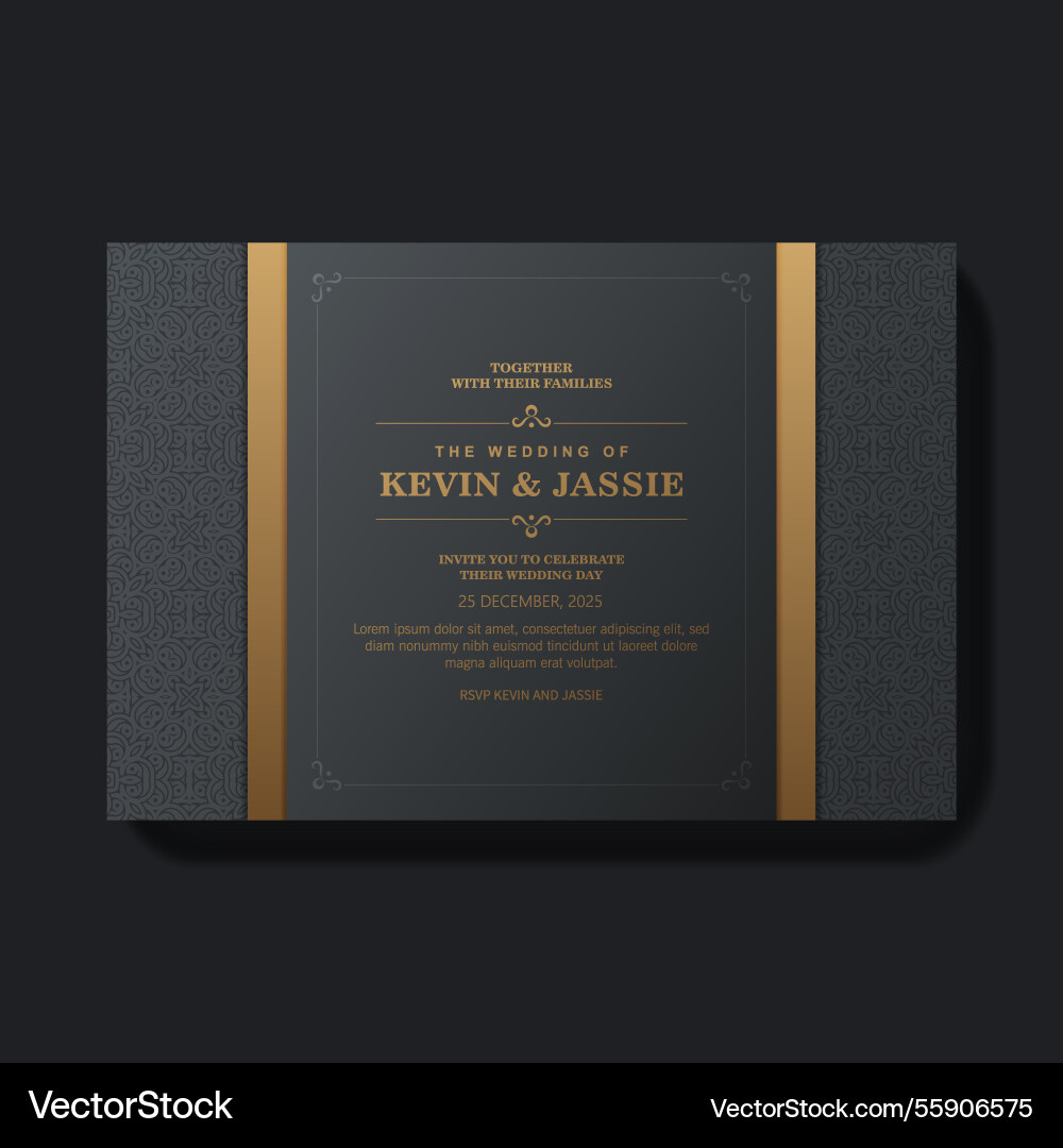Elegant wedding invitation card template design Elegant wedding invitation card template design vector image