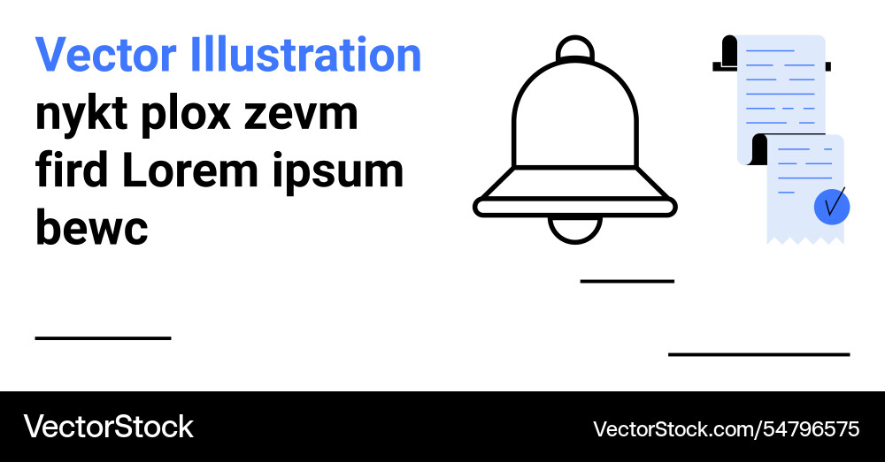 Notification bell and documents with check mark Notification bell and documents with check mark vector image