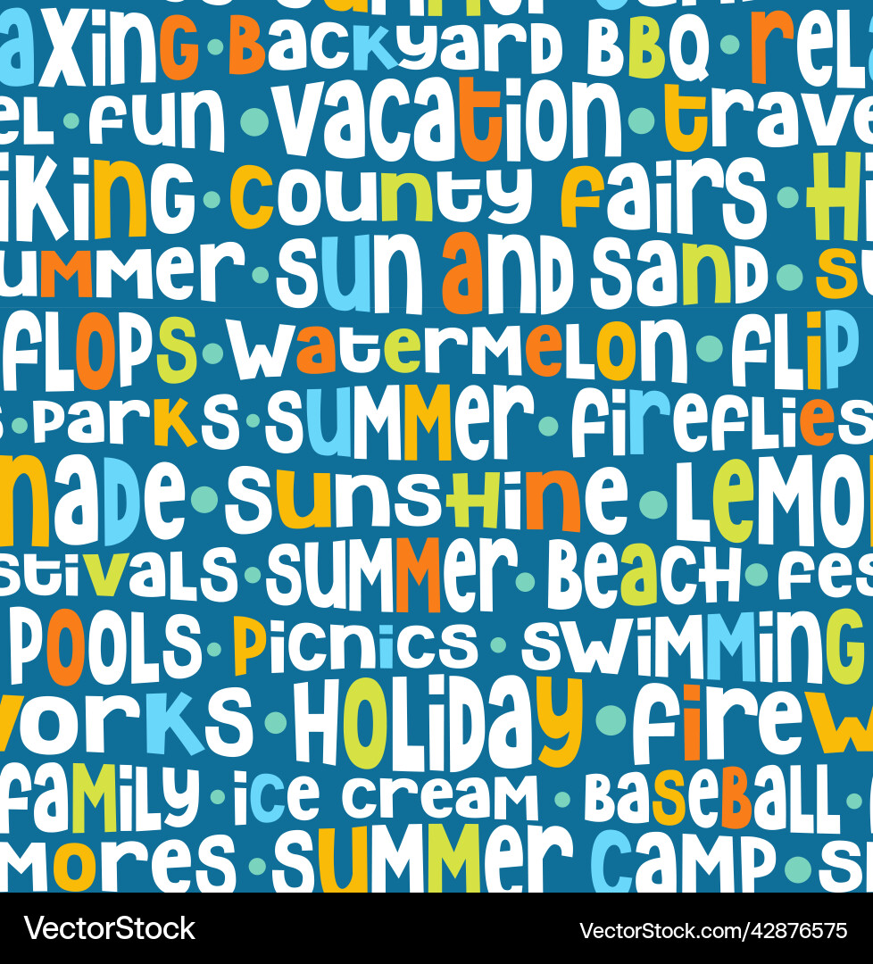 Seamless pattern of summer theme typography Seamless pattern of summer theme typography vector image
