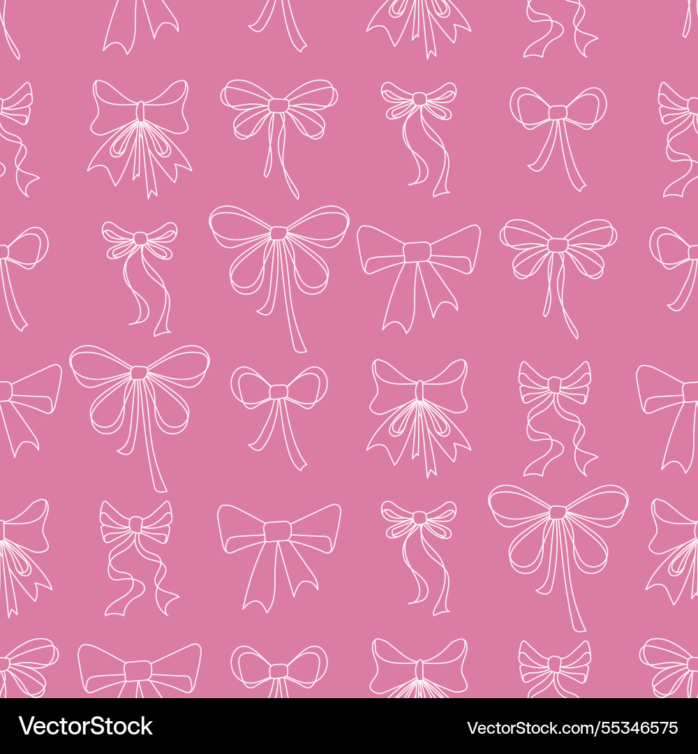 Seamless pattern with ribbon bows ballet Vector Image