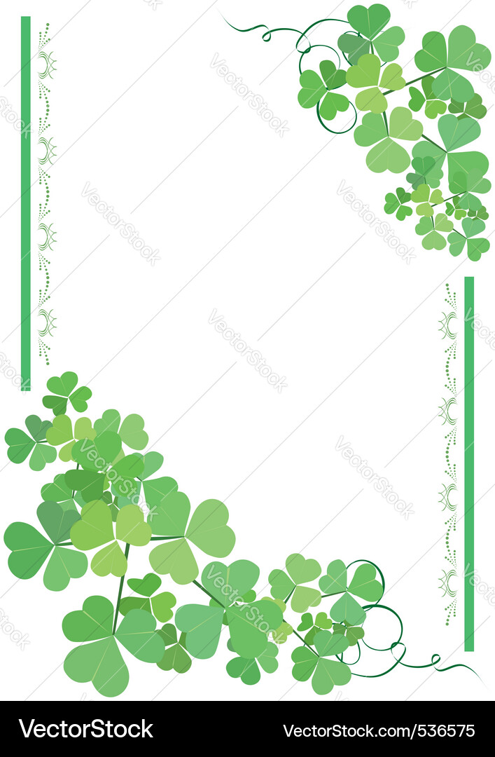 Shamrock Floral Frame Vector Image