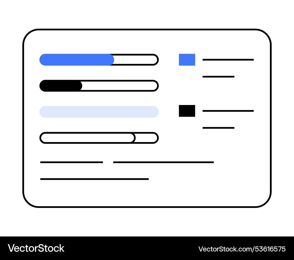 Simplistic user interface with progress bars Simplistic user interface with progress bars Vector Image