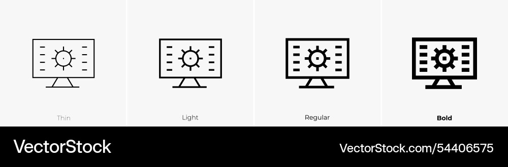 Web development icon thin light regular and bold Web development icon thin light regular and bold vector image