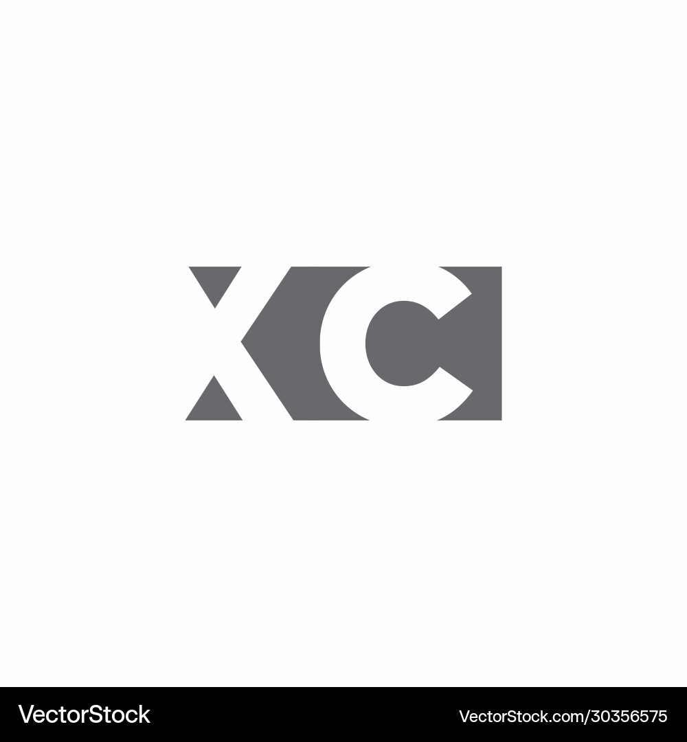 Xc logo monogram with negative space style design vector image