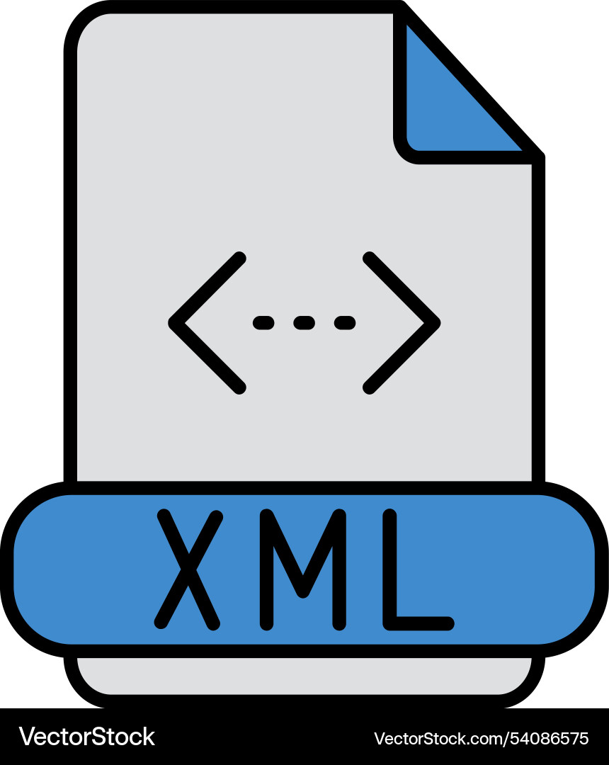 Xml line filled icon design Vector Image