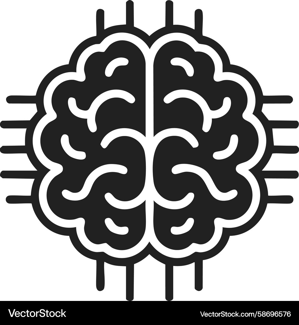 Brain icon ai chip design neural network Brain icon ai chip design neural network Vector Image