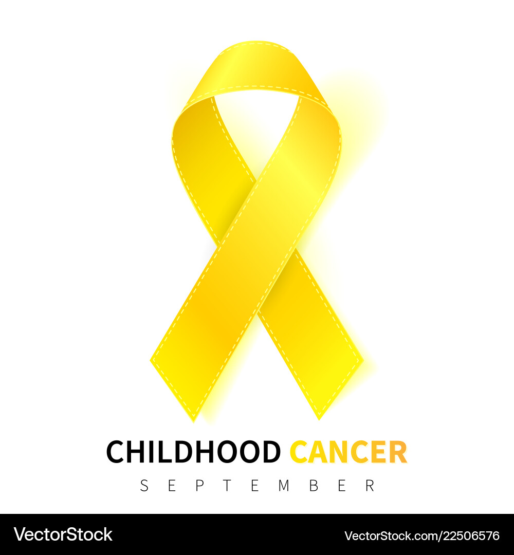 Childhood cancer awareness month realistic gold Childhood cancer awareness month realistic gold vector image