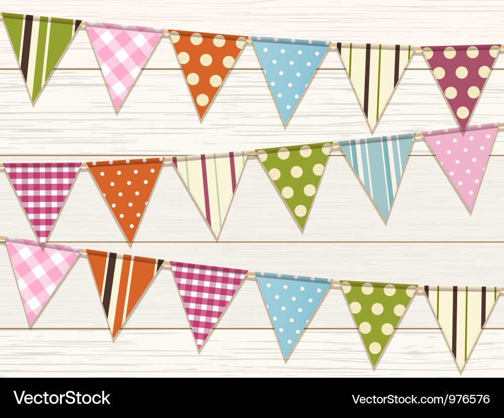 Colorful Triangular Bunting Flags vector image
