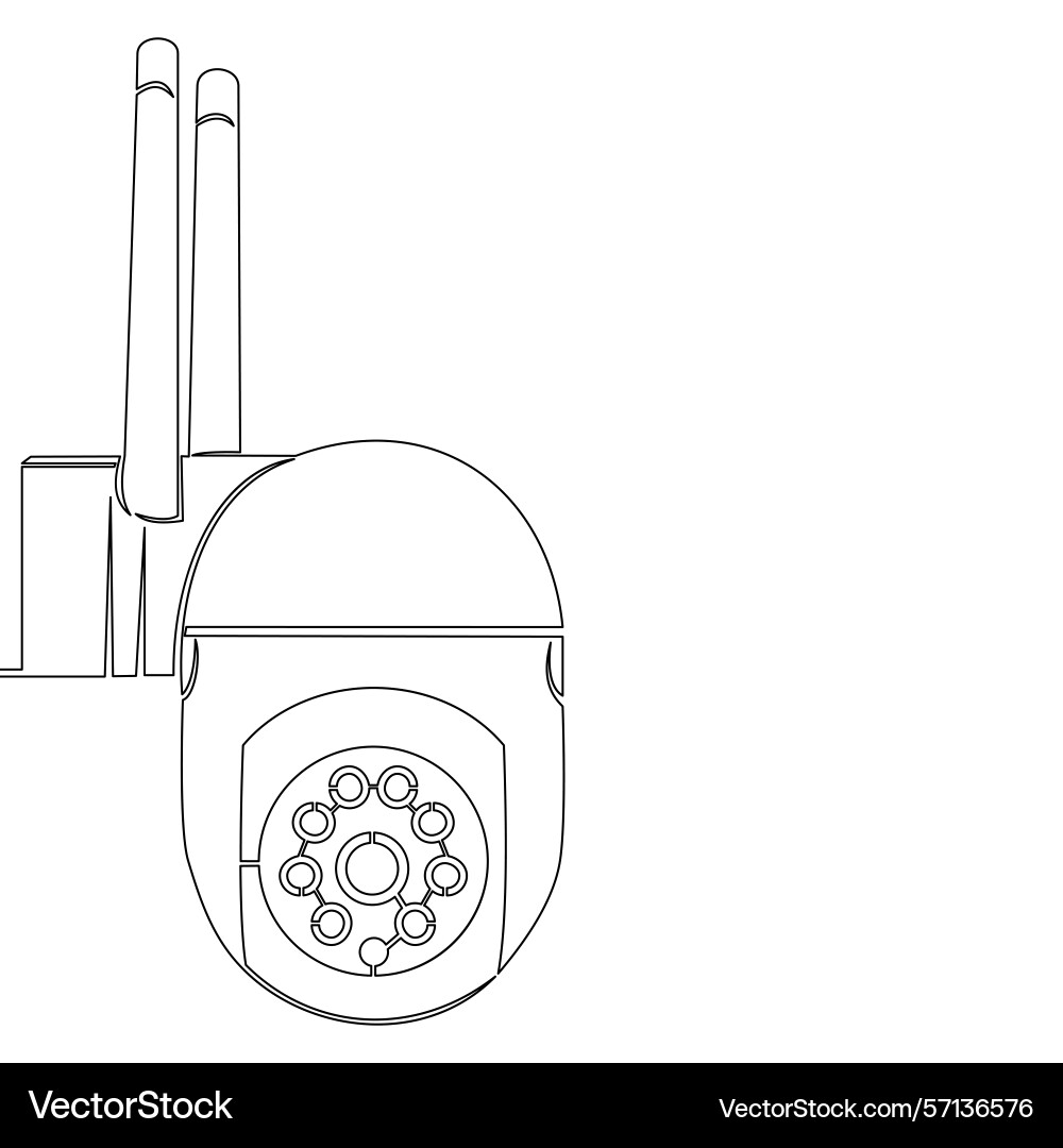 Continuous line drawing ip security camera concept Continuous line drawing ip security camera concept vector image