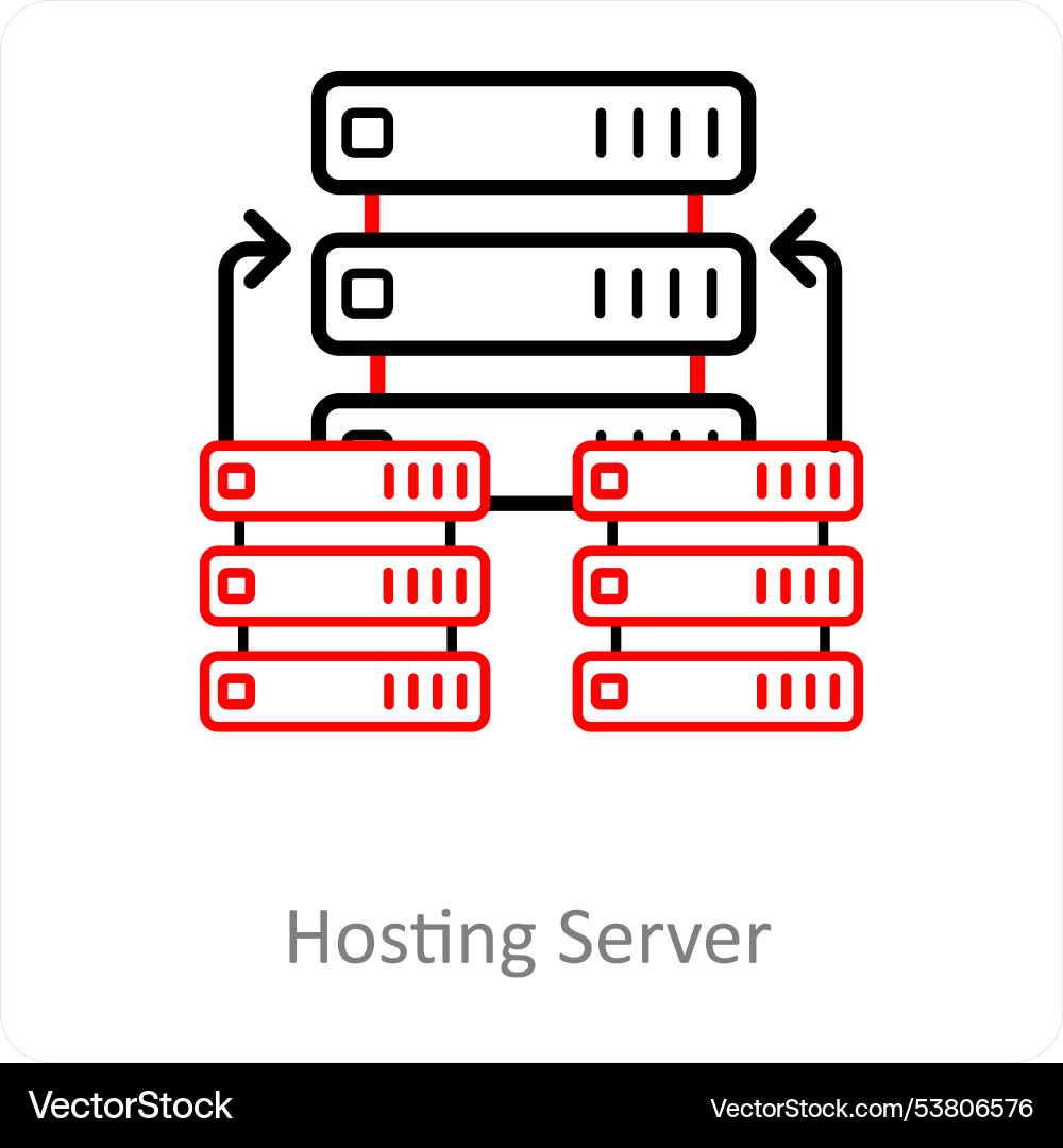 Hosting server and big data icon concept Vector Image