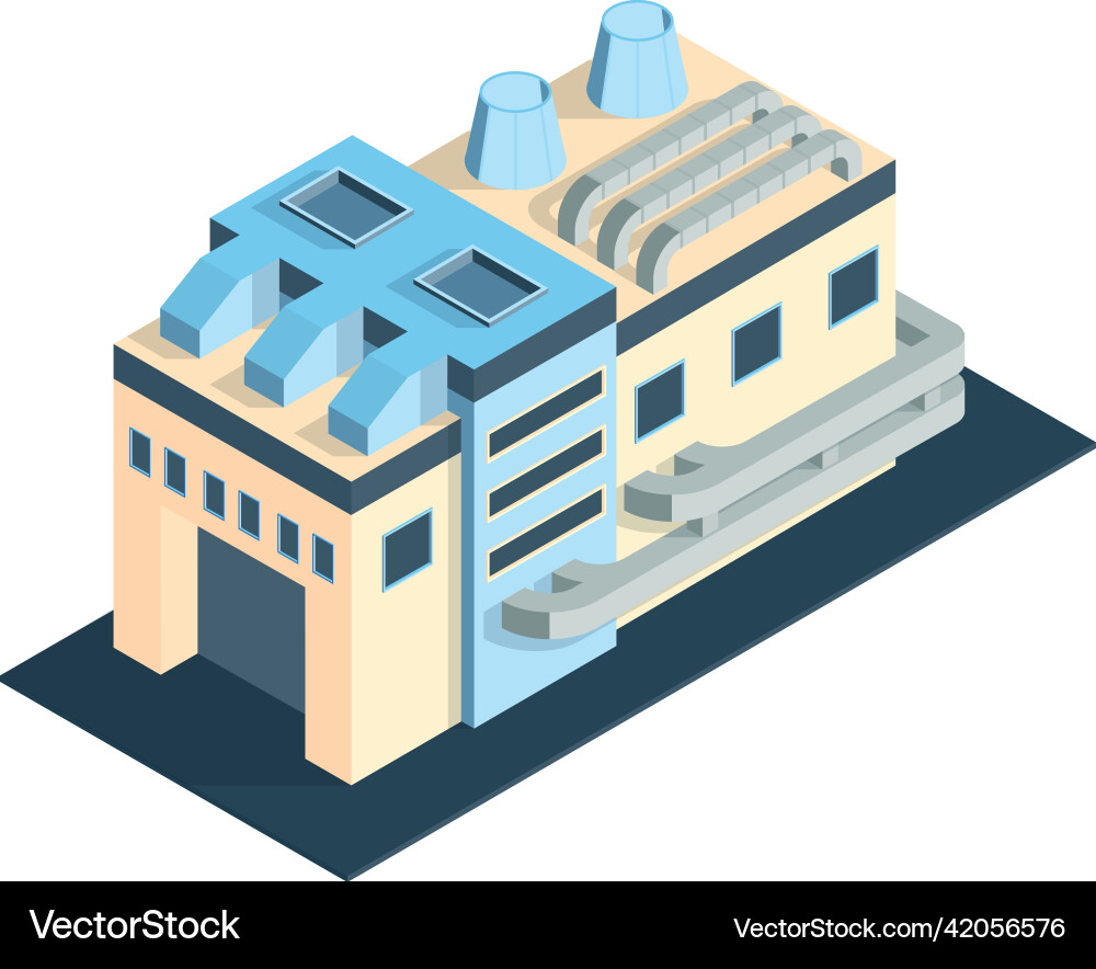 Isometric factory building vector image