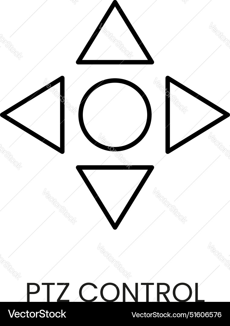 Ptz control line icon with editable stroke Vector Image