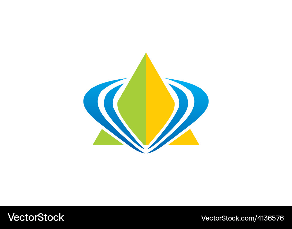 Pyramid triangle loop abstract logo vector image