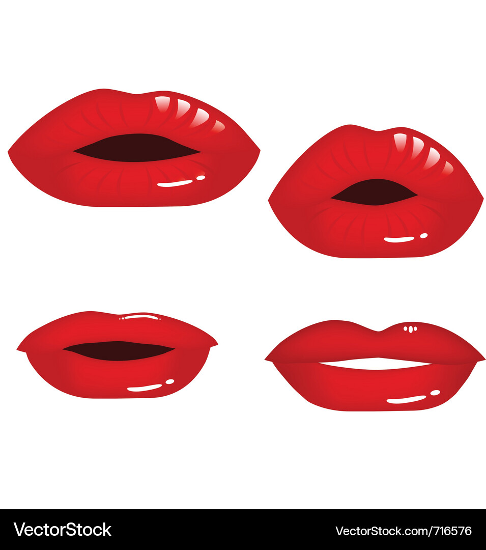 Red Lip Collection Vektorbild