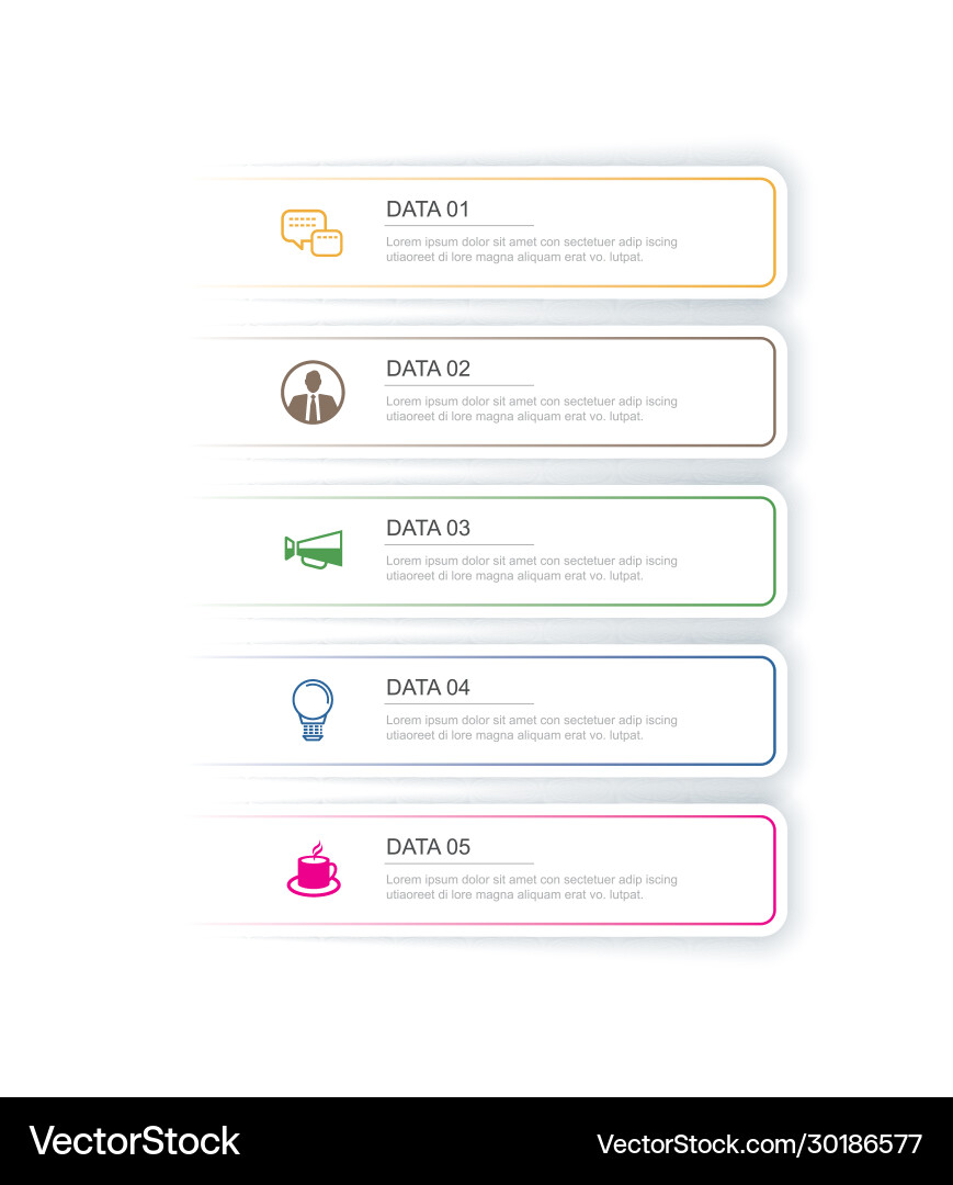 5 data infographics tab paper index template 5 data infographics tab paper index template vector image