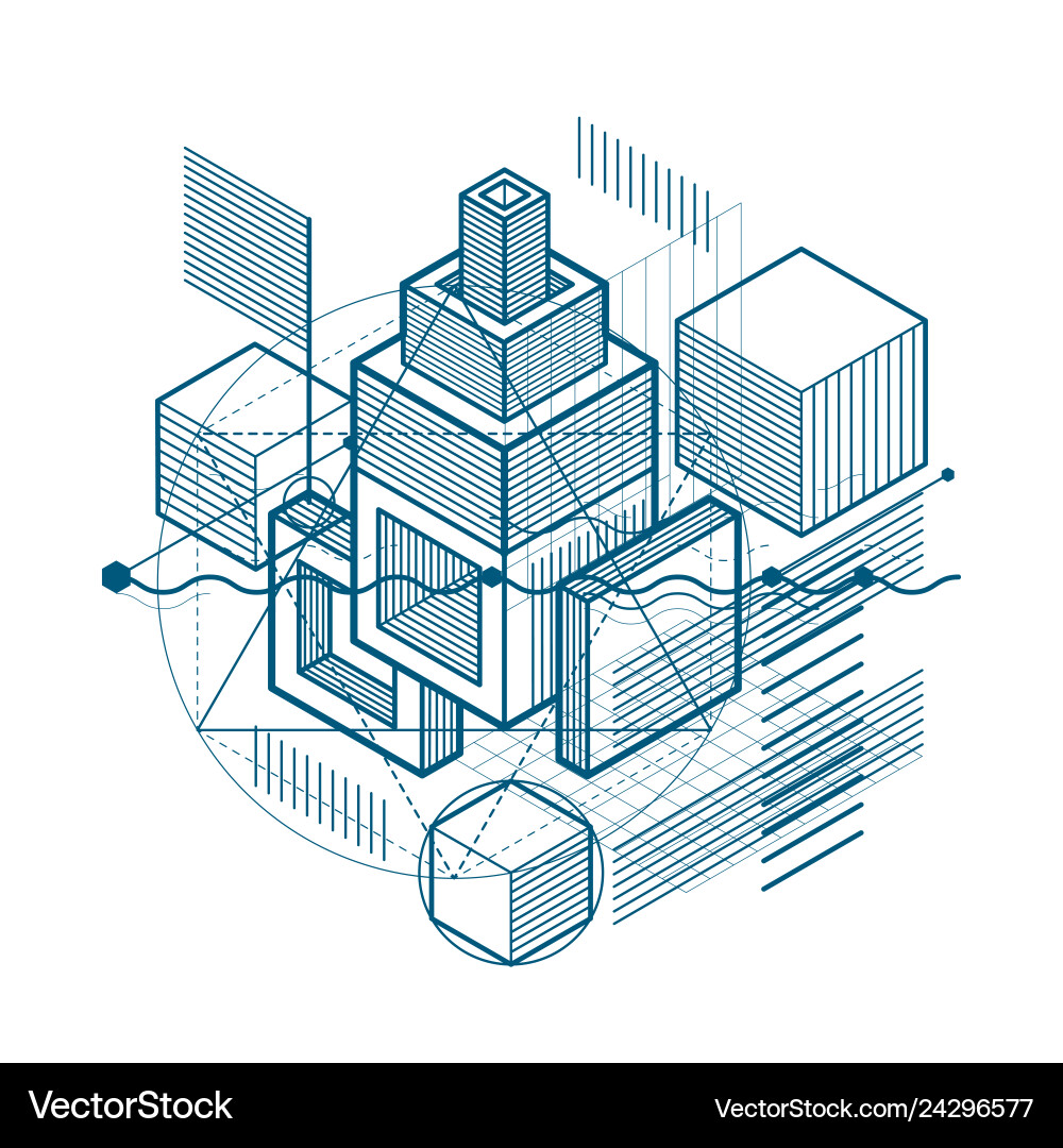 Background with abstract isometric lines Background with abstract isometric lines Vector Image