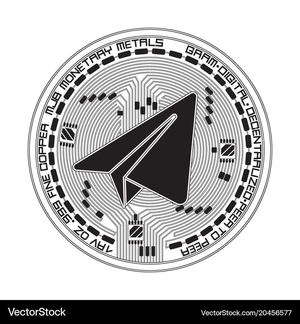 Crypto currency gram black and white symbol – Royalty-Free Vector |  VectorStock