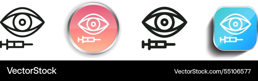 Injection icon thin linear regular and button vector image