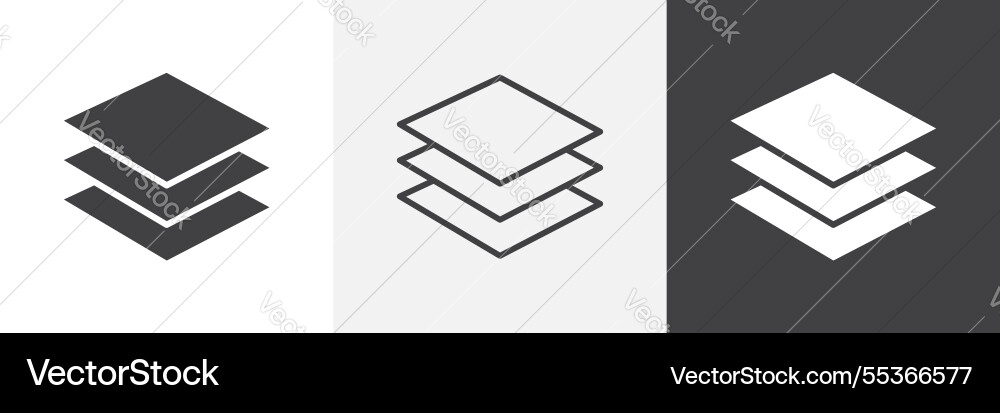 Layers icons collection graphic designs for ui Vector Image