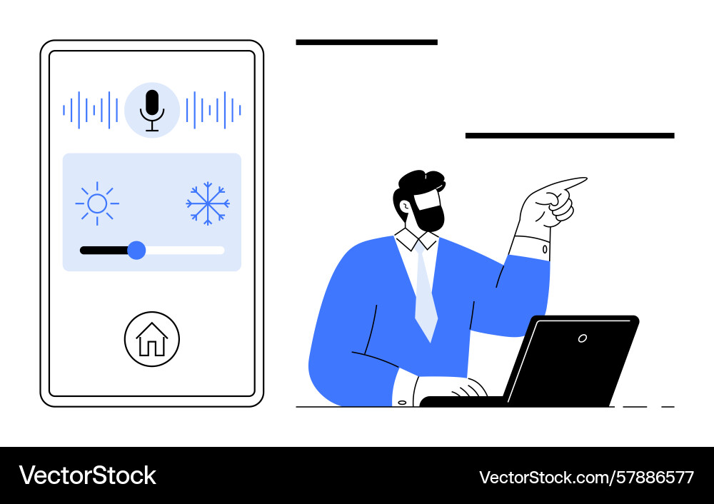 Smart home control interface with gesture-focused Vector Image