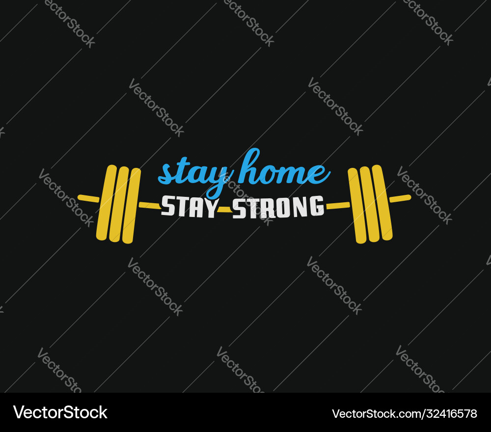 Bleiben Sie zu Hause stark trendy Handschrift Plakat Bleiben Sie zu Hause stark trendy Handschrift Plakat vektorbild