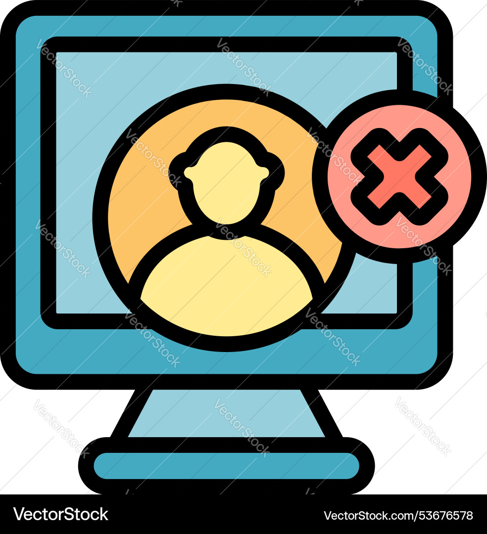 Computer user account deleting data privacy Computer user account deleting data privacy vector image
