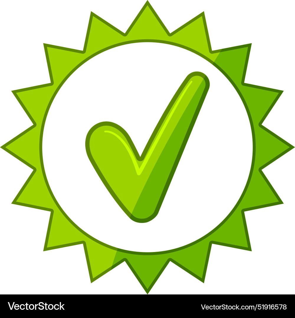 Correct check mark cartoon Royalty Free Vector Image
