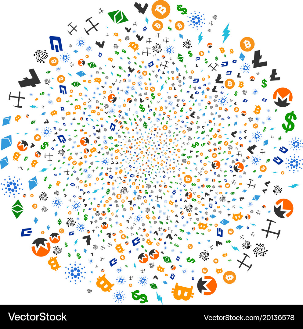 Cryptocurrency symbols cycle spin – Royalty-Free Vector | VectorStock