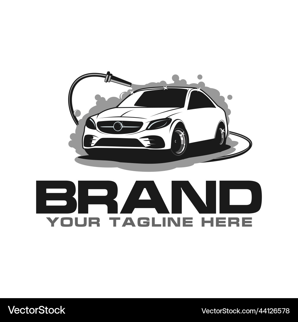 Detailing car logo and wash Royalty Free Vector Image