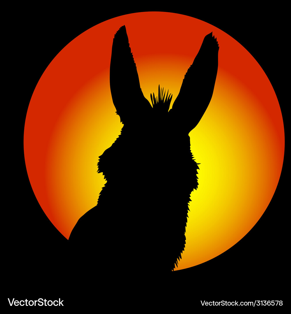 Donkey in circle with color background Vector Image