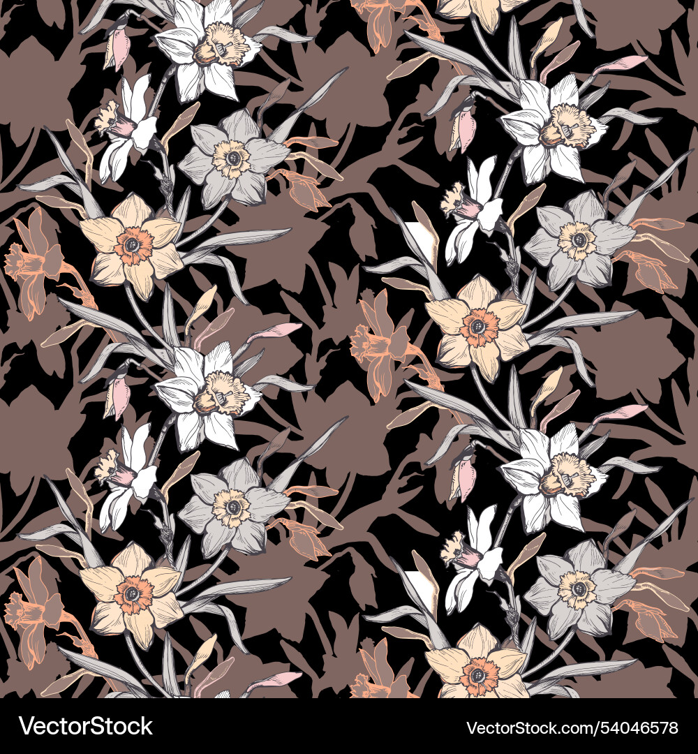 Elegant autumn seamless pattern with realistic Elegant autumn seamless pattern with realistic vector image