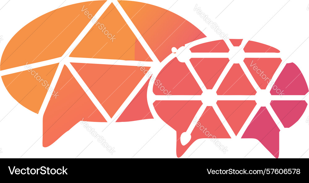 Geometric brain concept for data ai thinking vector image