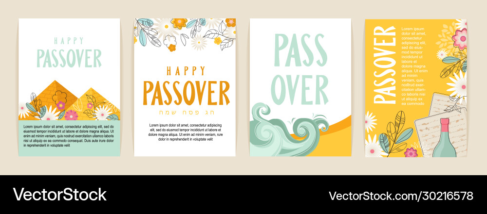 Passover Grußwagen set seder pesach Einladung Passover Grußwagen set seder pesach Einladung vektorbild