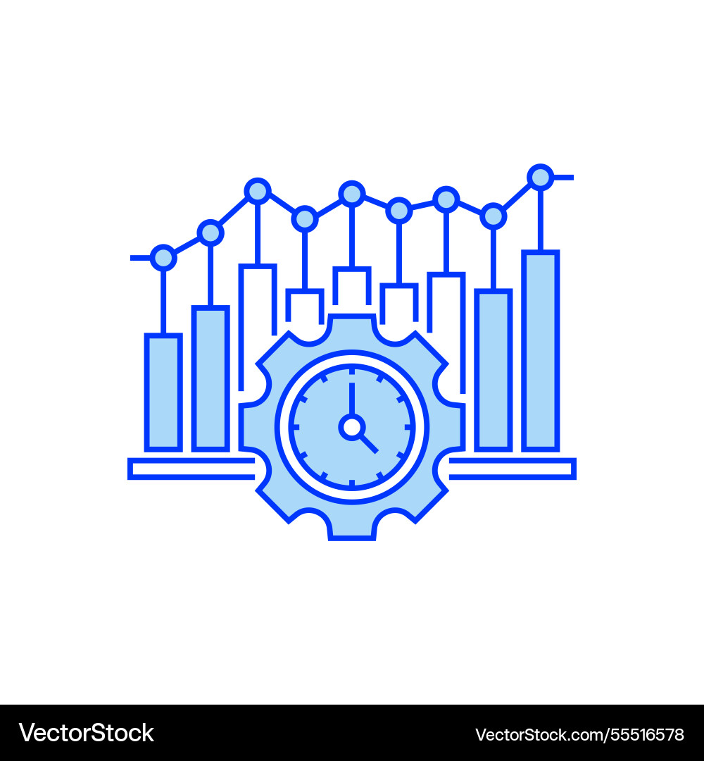 Real time monitoring filled line icon linear Real time monitoring filled line icon linear vector image