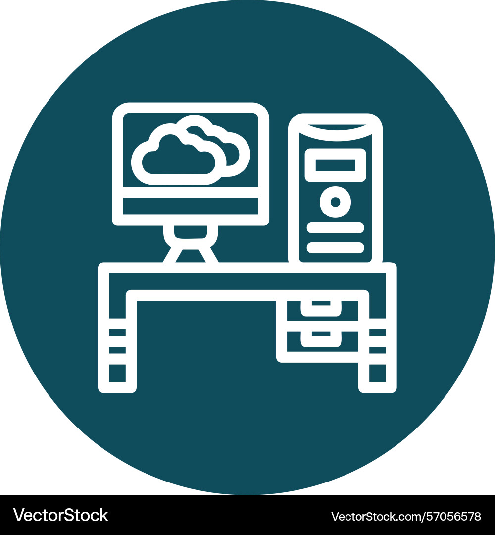 Table line circle style icon design Vector Image