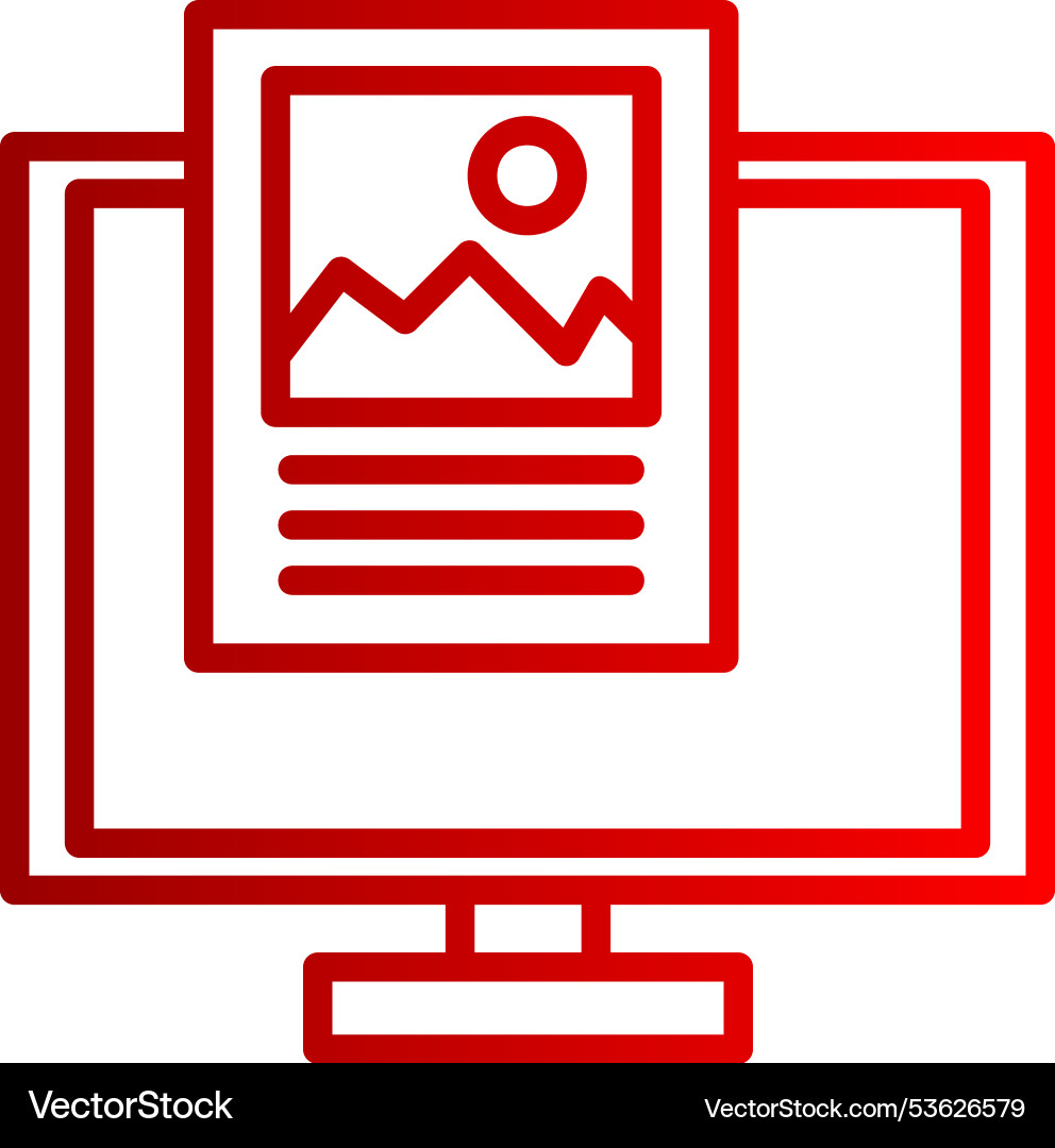 Front end line gradient icon vector image