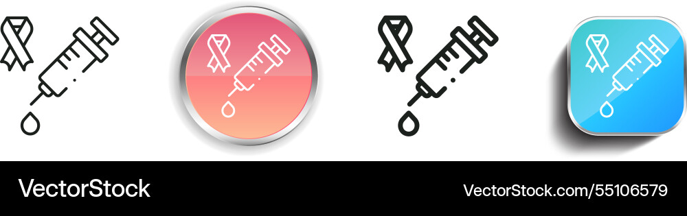 Injection icon thin linear regular and button vector image