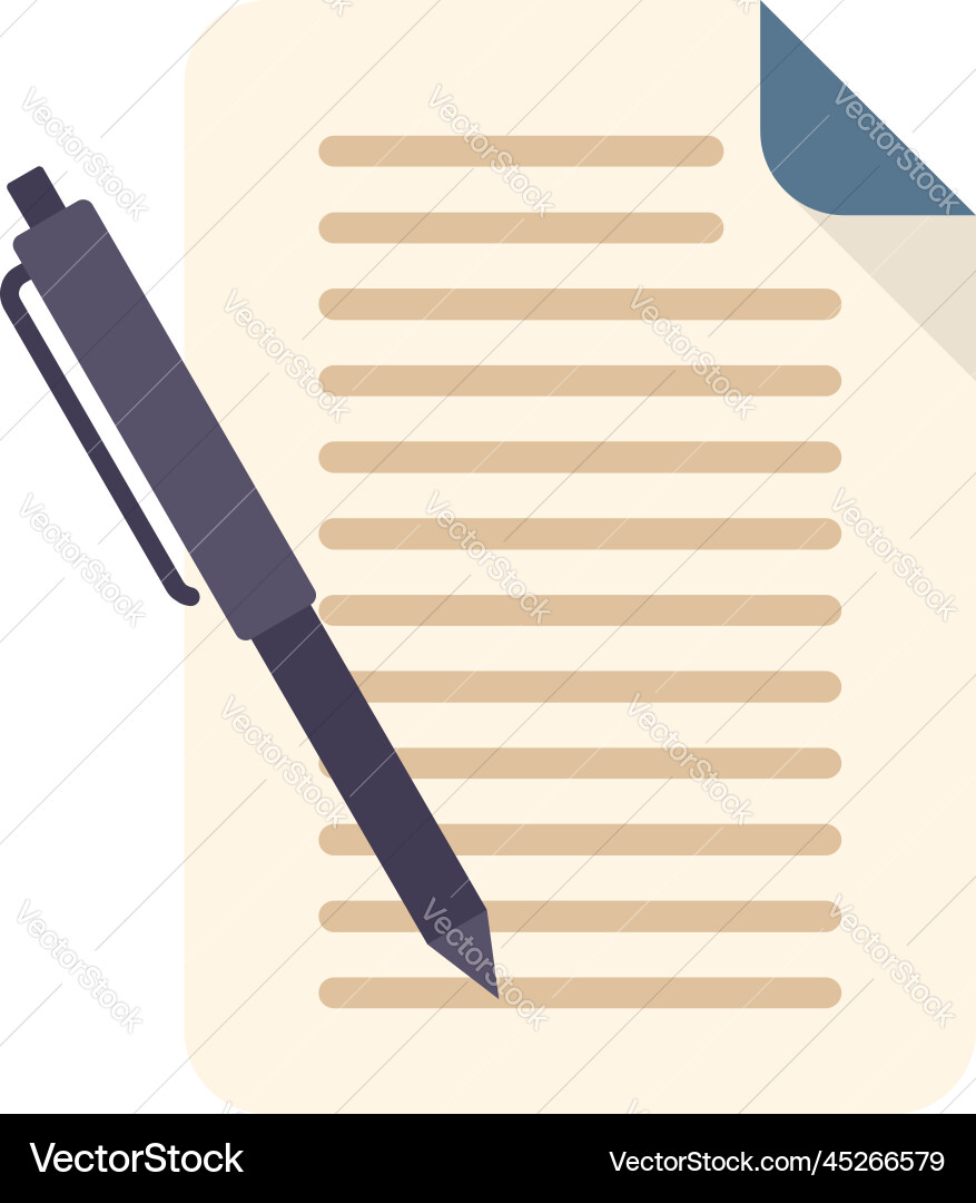 Memo writing icon flat text message Memo writing icon flat text message vector image