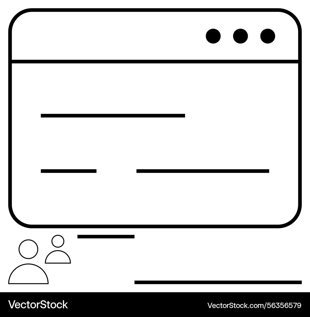 Minimalist web interface with user profiles vector image