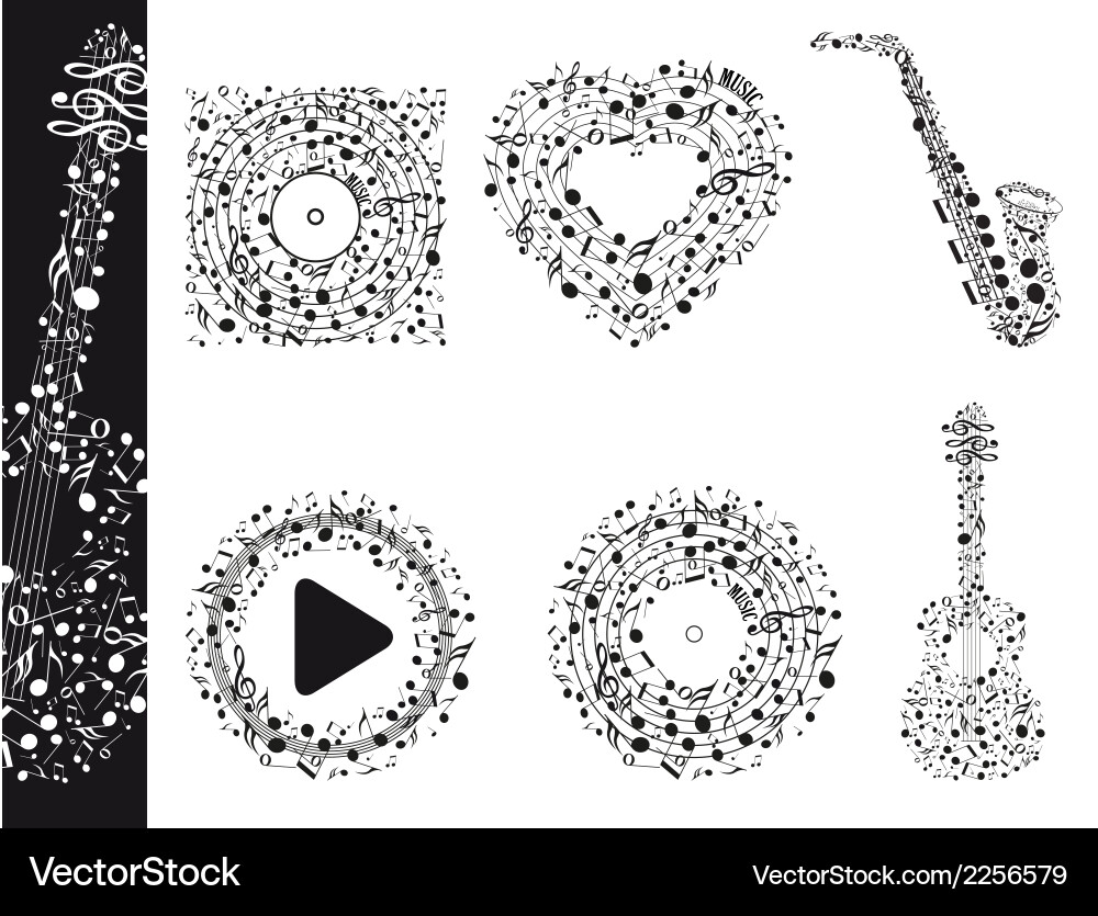 Musical Notes and Instruments vector image