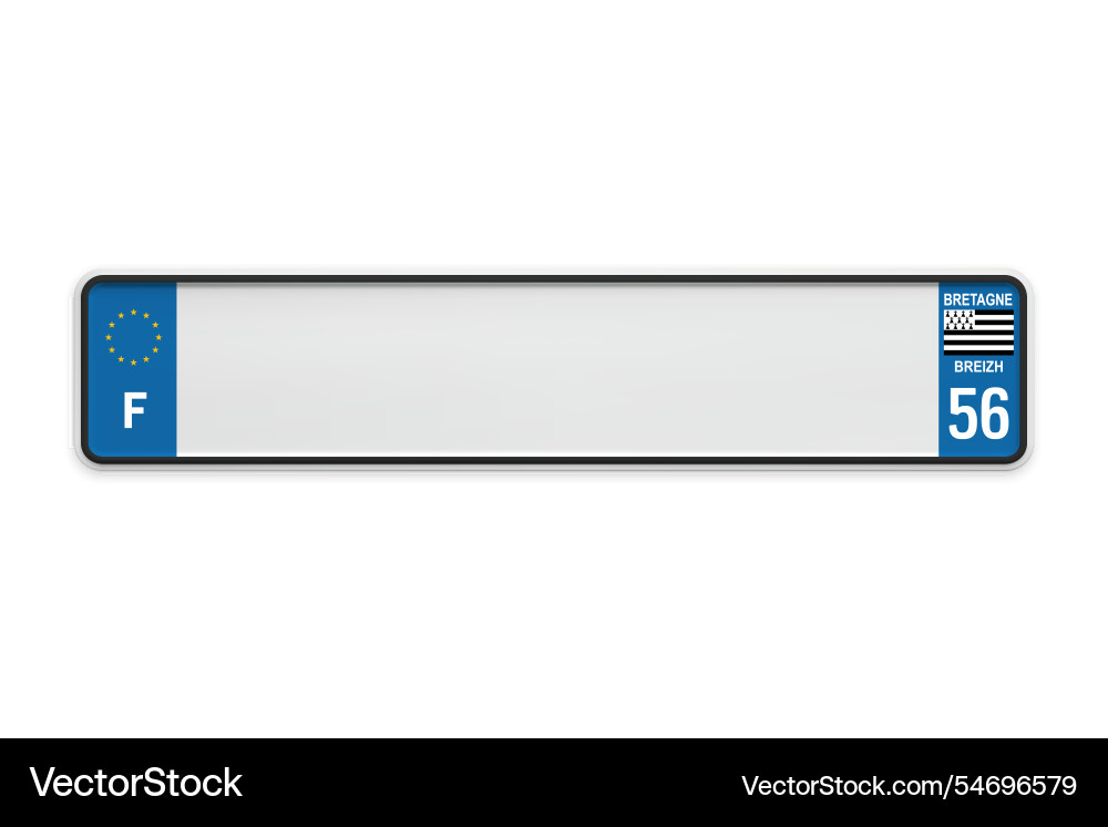 New car number plate of france vehicle New car number plate of france vehicle vector image