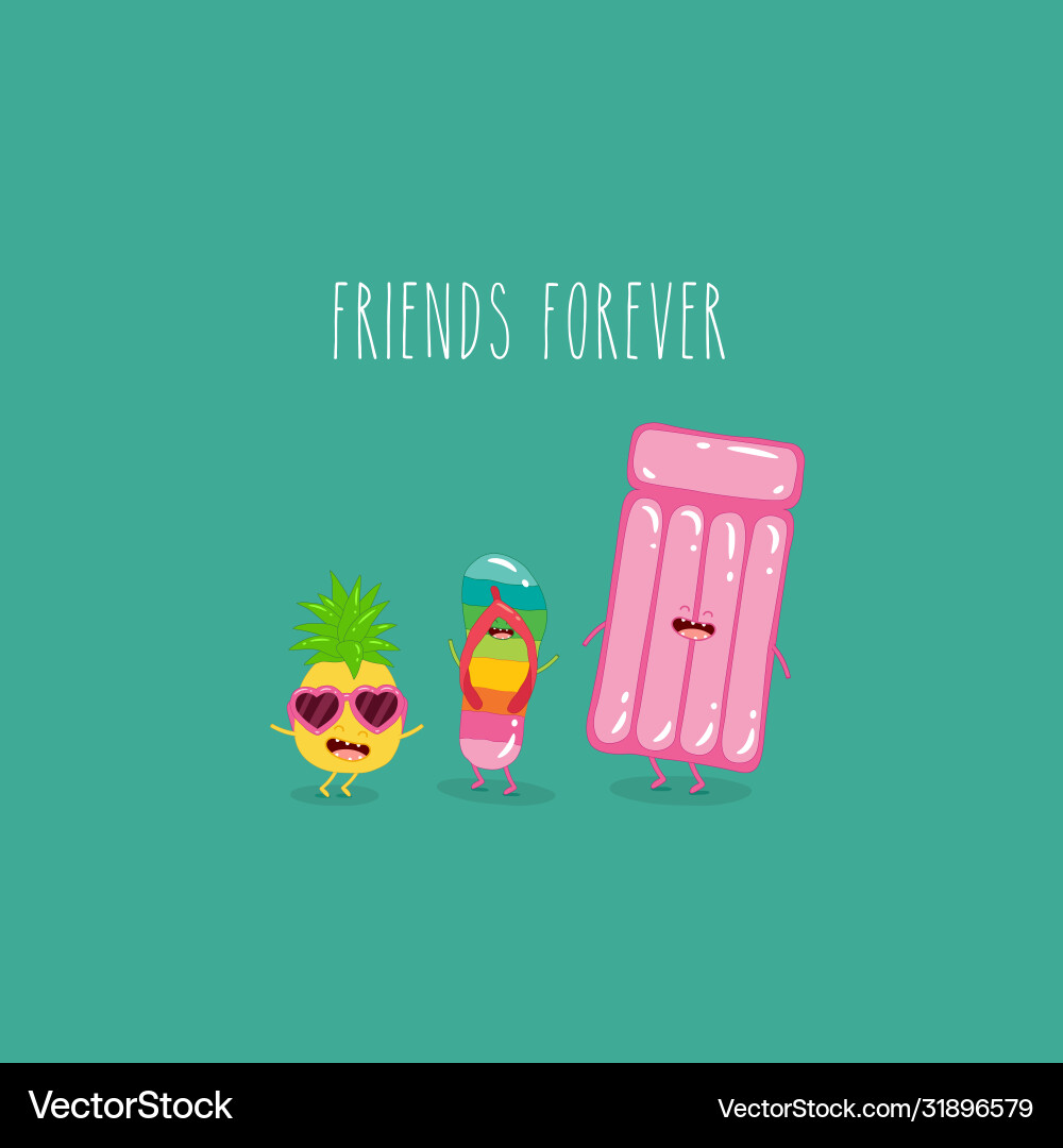 Pineapple flip-flop air mattress summer time Pineapple flip-flop air mattress summer time vector image