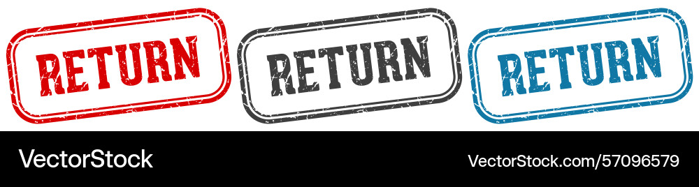 Return stamp rectangular set Vector Image
