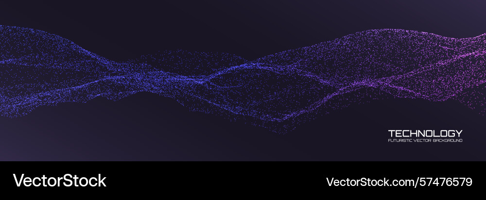 Technology background with flowing particle waves Technology background with flowing particle waves vector image