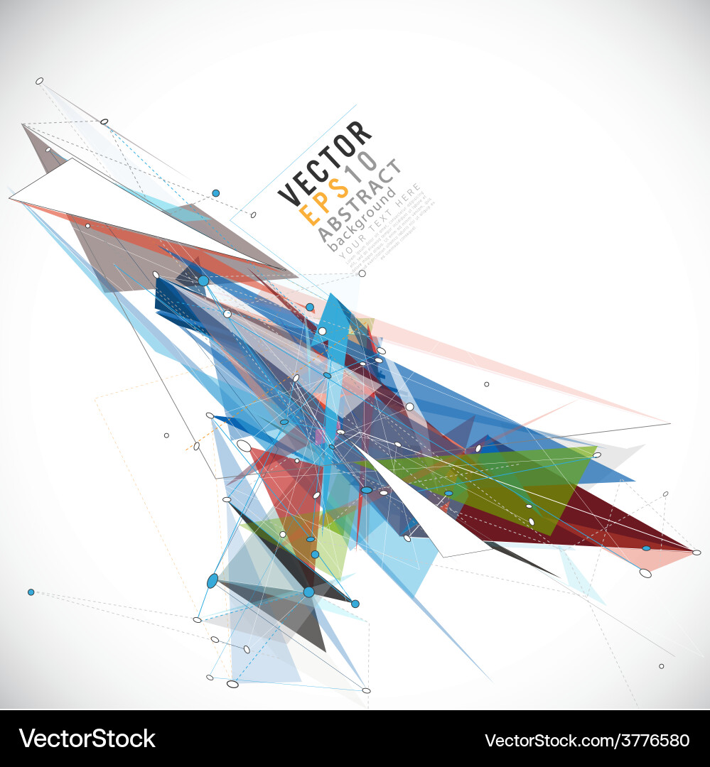 Abstract mesh tech background lines and shapes Vector Image
